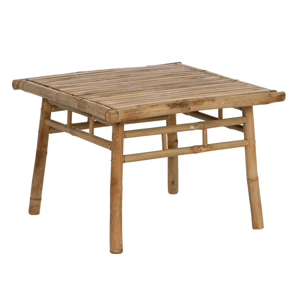 Mesa de Centro de Bambú Natural 65 x 65 x 46 cm 