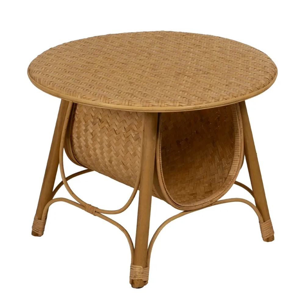Mesa de Centro de Bambú Natural 61 x 61 x 46 cm 