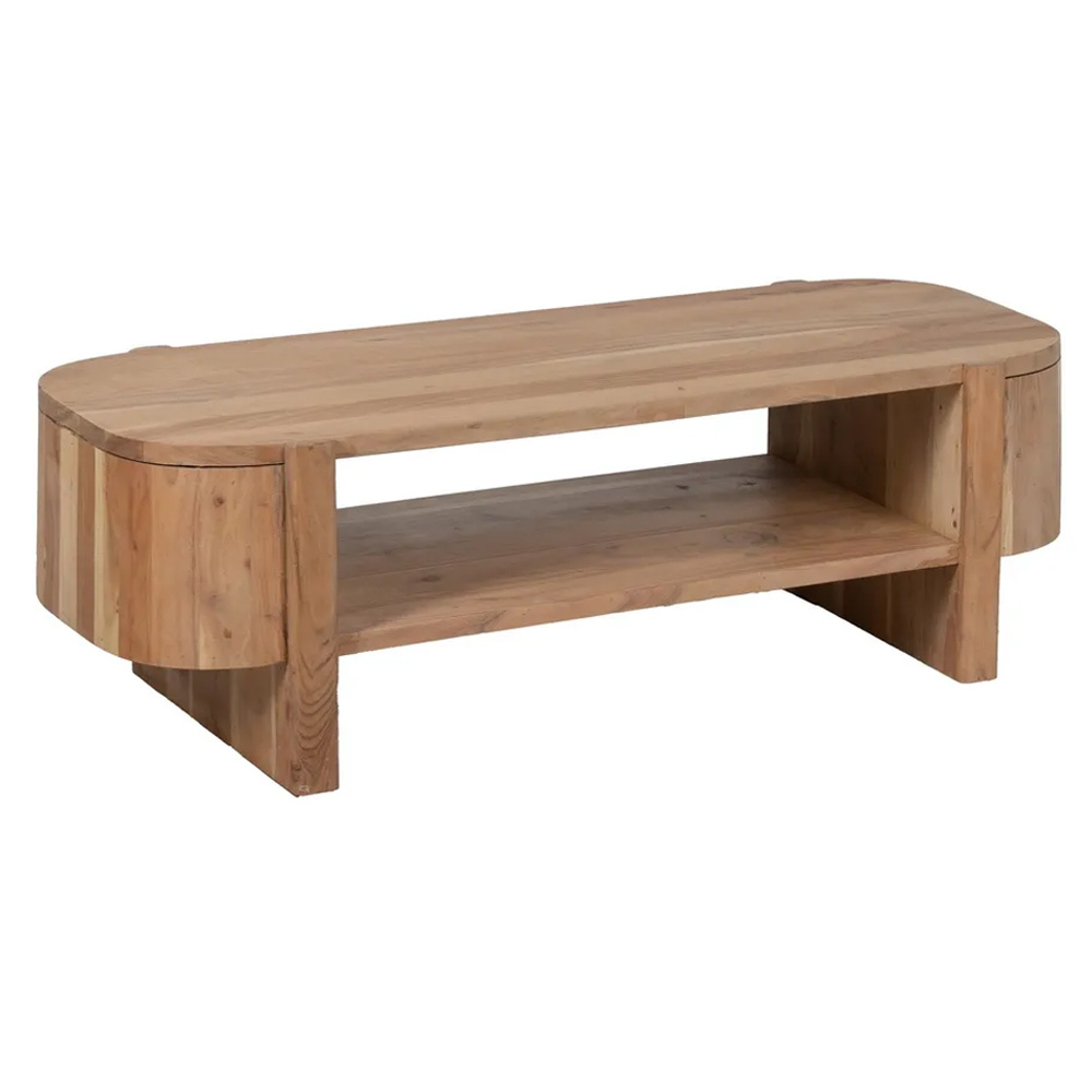 Mesa de Centro de Madera de Acacia Natural 50 x 120 x 40 cm 