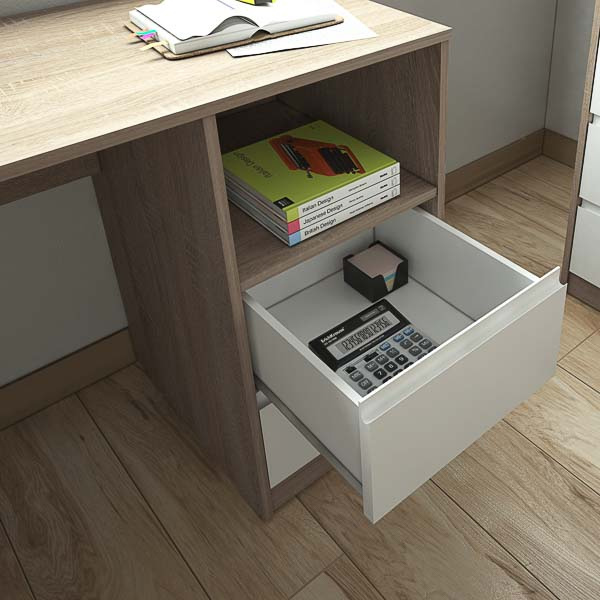 Mesa de Estudio de Melamina 2 Cajones 50 x 120 x 75 cm Ref.508