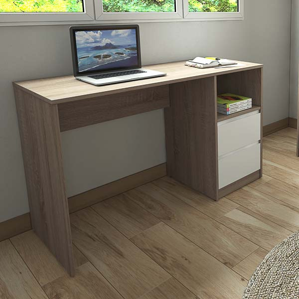Mesa de Estudio de Melamina 2 Cajones 50 x 120 x 75 cm Ref.508
