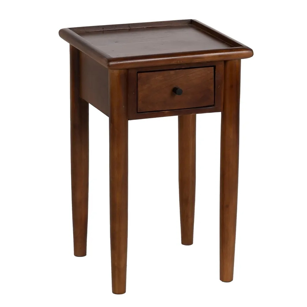 Mesita de Noche de Madera Marrón 1 Cajón 35 x 35 x 55 cm 