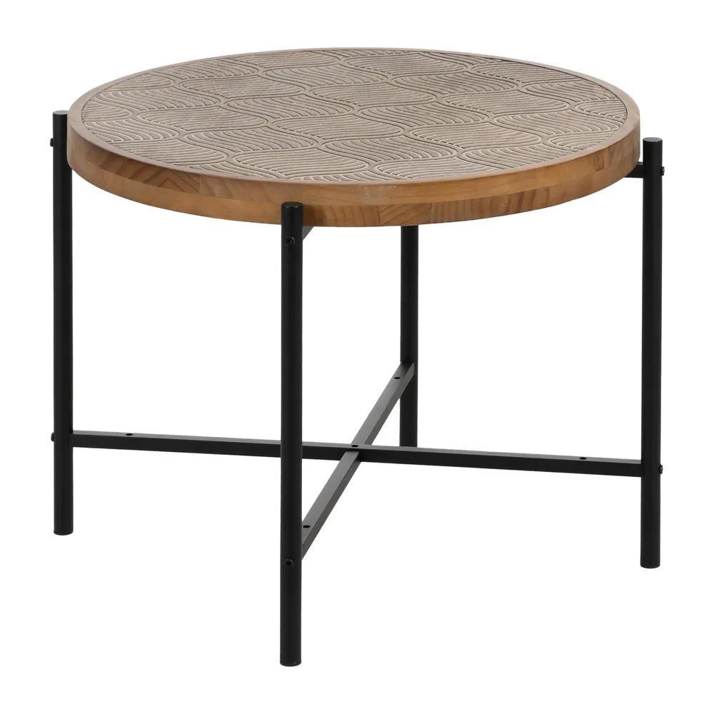 Mesita Auxiliar de Madera de Pino Natural 69 x 69 x 52,5 cm   
