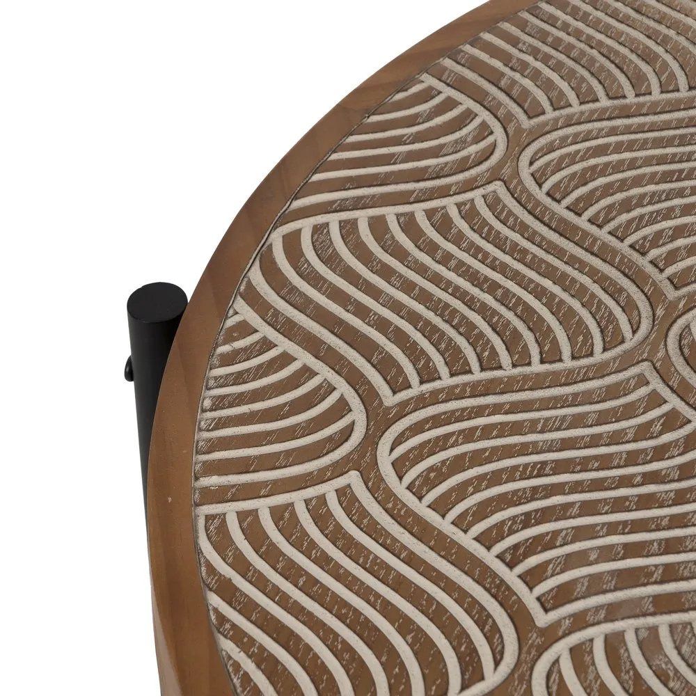 Mesita Auxiliar de Madera Natural 69 x 69 x 52,5 cm 
