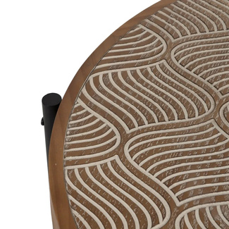Mesita Auxiliar de Madera Natural 69 x 69 x 52,5 cm 