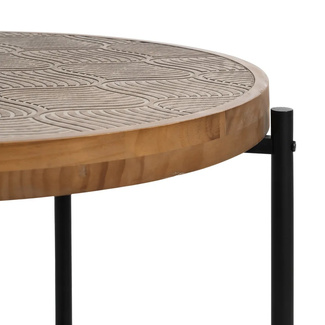 Mesita Auxiliar de Madera Natural 69 x 69 x 52,5 cm 