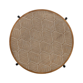 Mesita Auxiliar de Madera Natural 69 x 69 x 52,5 cm 