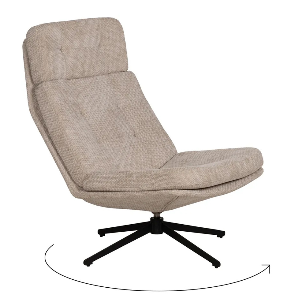 Sillón Giratorio Tejido Beige 98 x 65 x 93 cm  