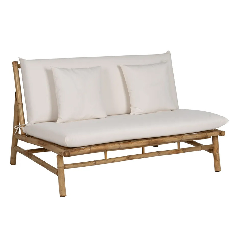 Sofá de 2 Plazas de Bambú Natural 86 x 135 x 81 cm 