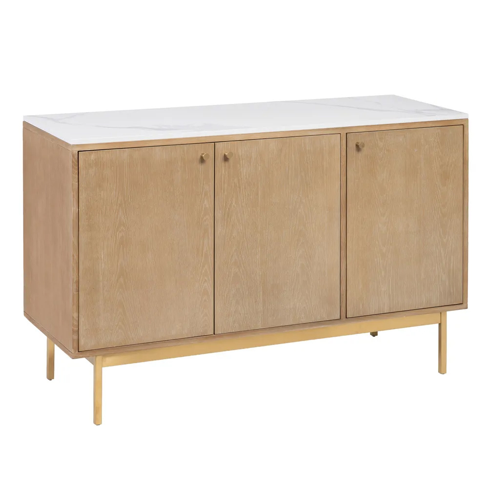 Aparador de Madera Natural 3 Puertas 45 x 127 x 82,8 cm 