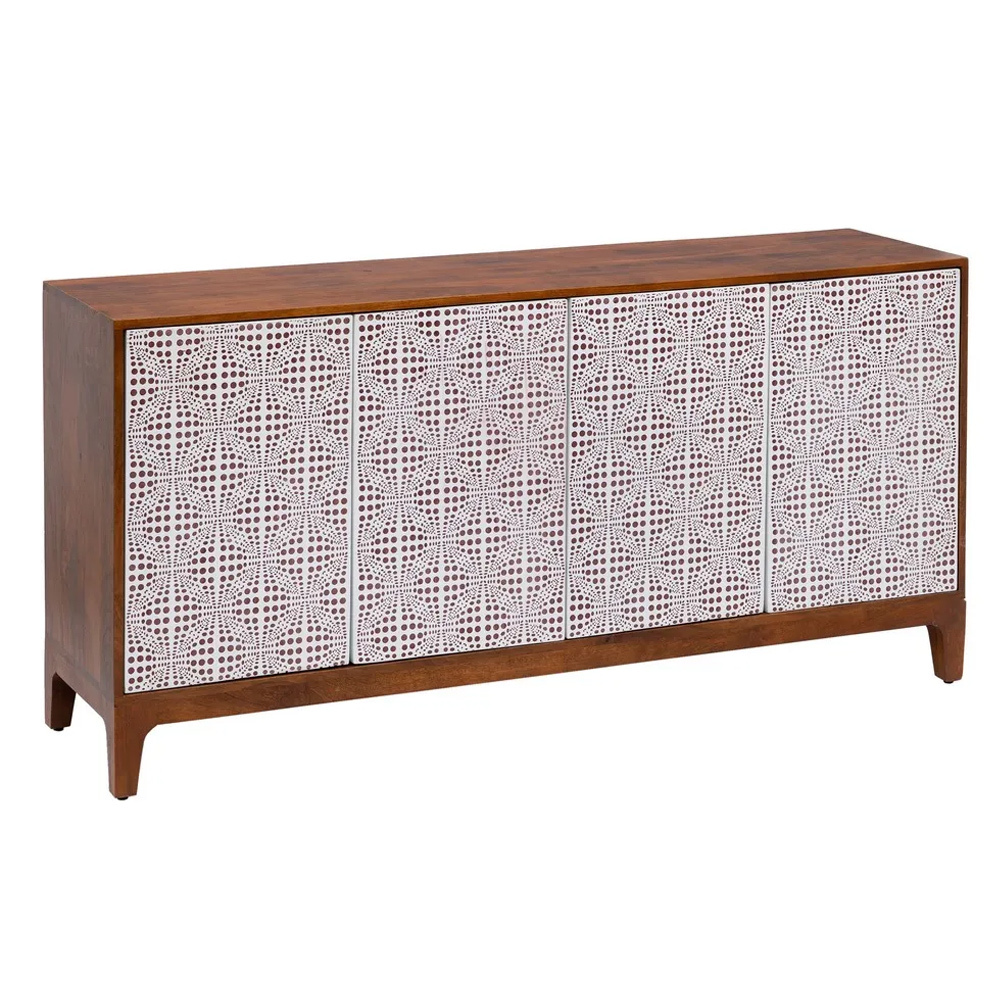 Aparador de Madera de Mango 4 Puertas 40 x 160 x 80 cm 