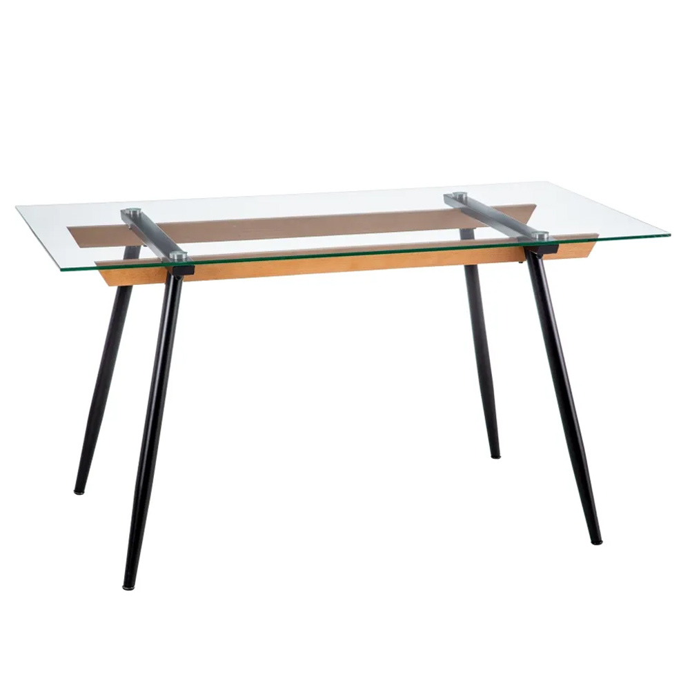 Mesa Comedor Industrial Cristal Templado 80 x 140 x 75 cm 