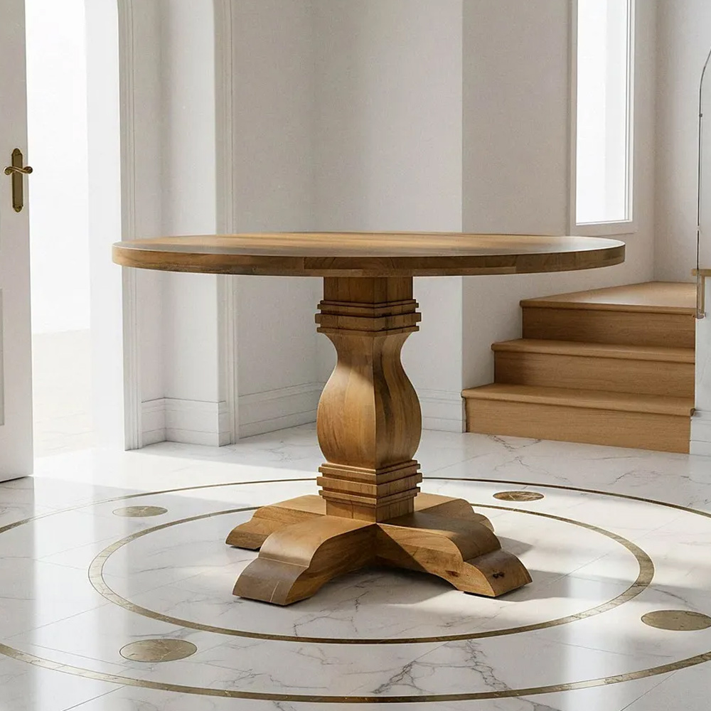 Mesa Comedor de Madera de Mango Natural 120 x 120 x 76 cm 