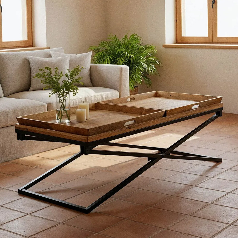Mesa de Centro de Madera de Mango 50 x 115 x 35,5 cm 