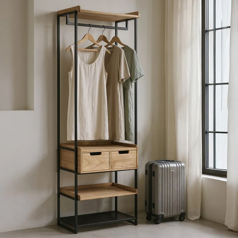 Mueble Vestidor Industrial de DM Natural 48 x 60 x 192,5 cm 
