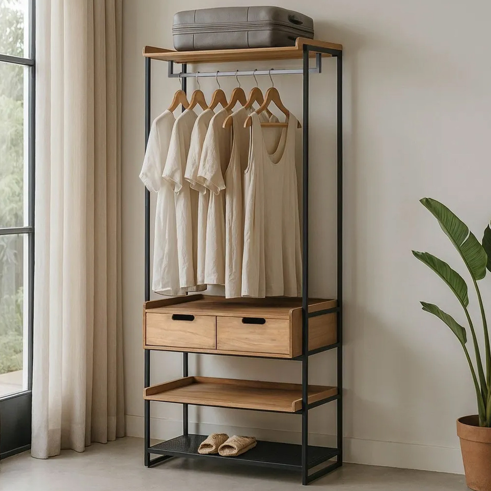 Mueble Vestidor Industrial DM Natural 48 x 80 x 192,5 cm 