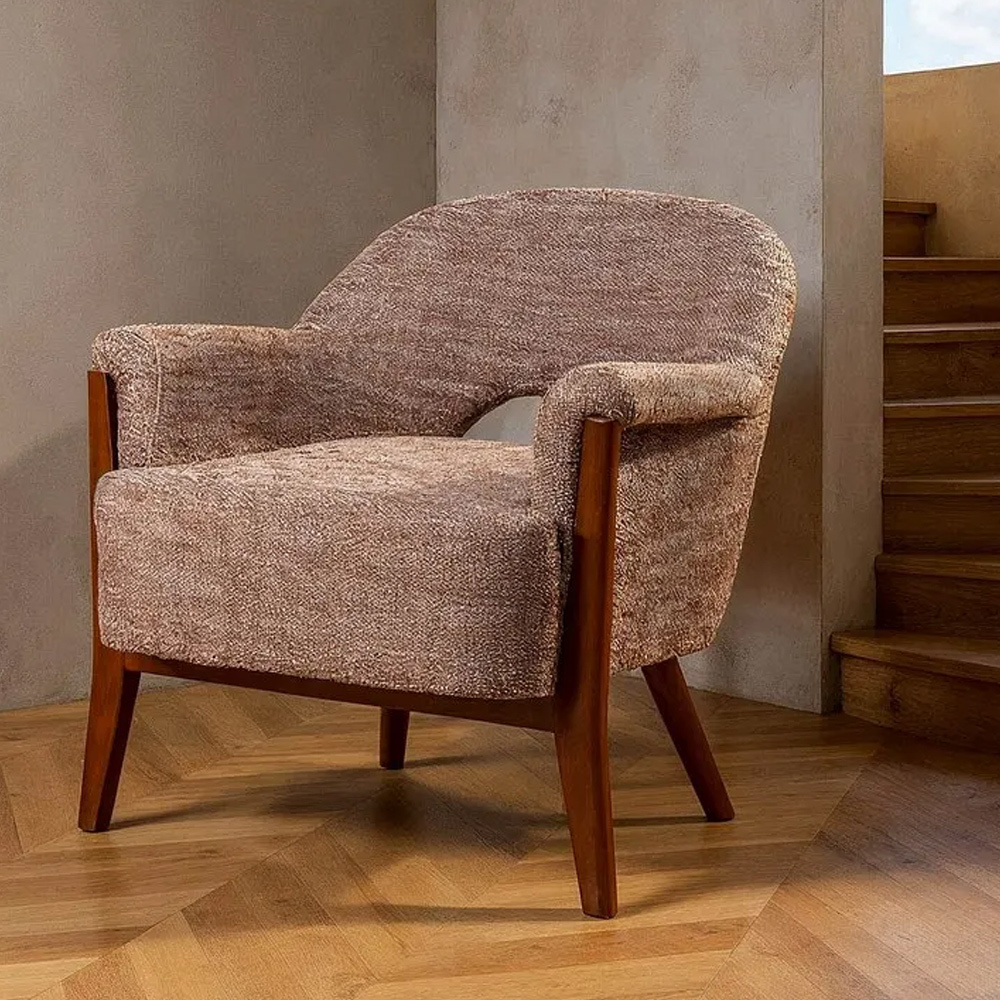 Sillón de Poliéster Beige Marrón 74 x 75 x 76 cm 