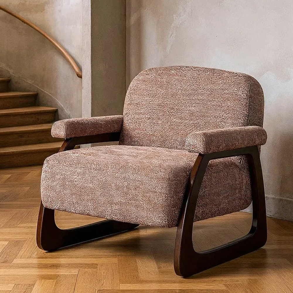 Sillón de Poliéster Beige Marrón 76 x 77 x 74 cm 