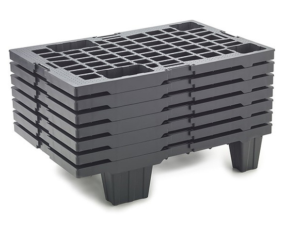 Cuarto de Palet Plástico Encajable Ligero 4 Pies 40 x 60 x 13.5 cm 