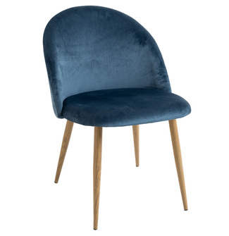 Silla Hill Terciopelo y Acero Reforzado 43 x 38 x 74 cm