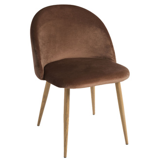 Silla Hill Terciopelo y Acero Reforzado 43 x 38 x 74 cm