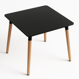 Mesa Nera Cuadrada en Madera Lacada 80 x 80 x 75 cm