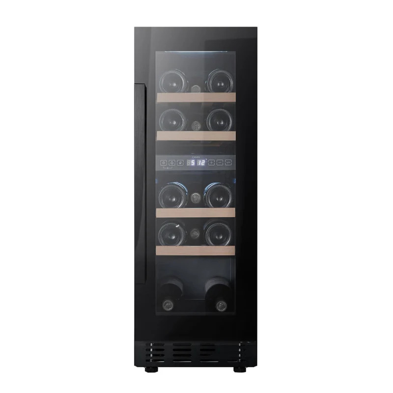 Vinoteca encastrable  negra 18 botellas Cavin Arctic Collection 30D doble zona Full Glass Black