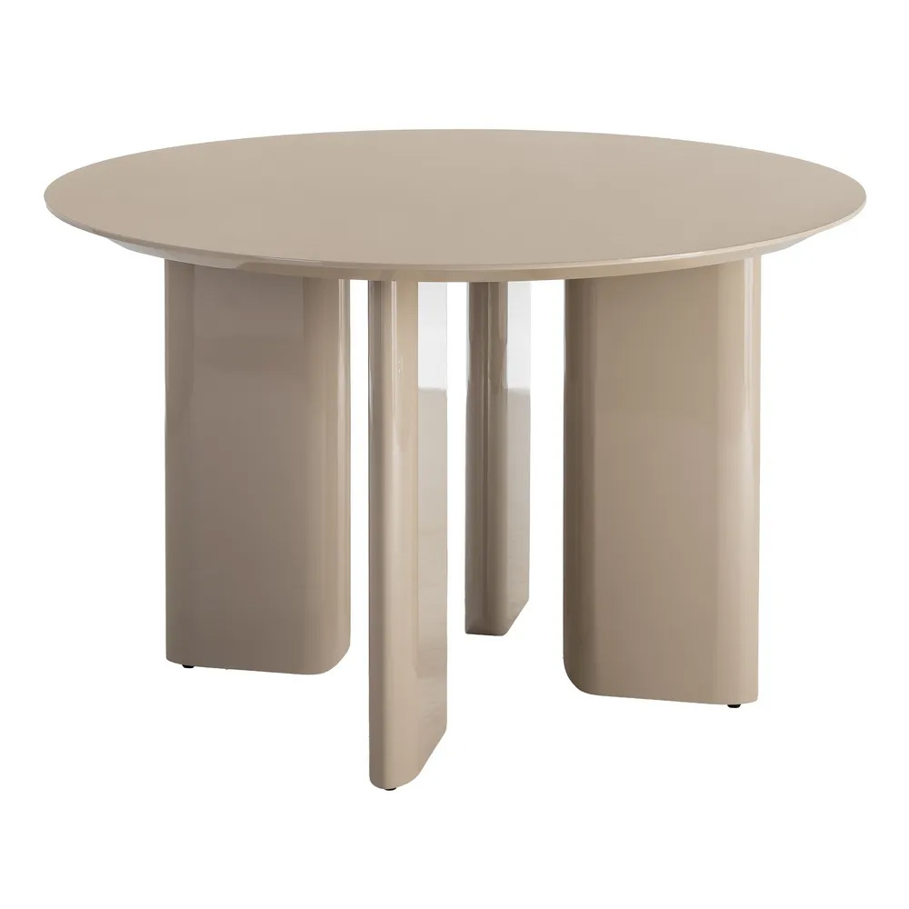 Mesa Comedor MDF Alto Brillo Taupe 120 x 120 x 75 cm 
