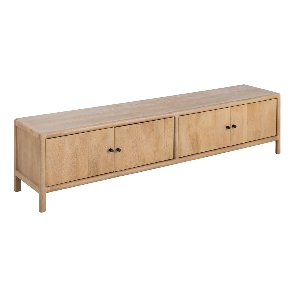 Mueble de Televisión de Madera Natural 4 Puertas 40 x 190 x 45 cm  