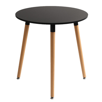 Mesa Nera Redonda de Madera de Haya 