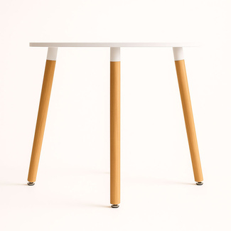 Mesa Nera Redonda de Madera de Haya 