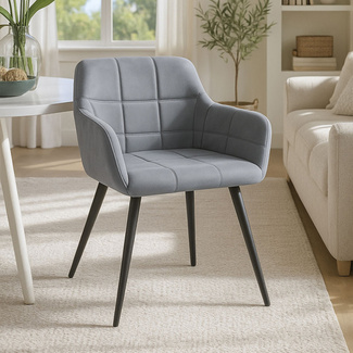 Silla Viroma de Terciopelo y Acero 52 x 50 x 78 cm
