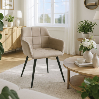 Silla Viroma de Terciopelo y Acero 52 x 50 x 78 cm