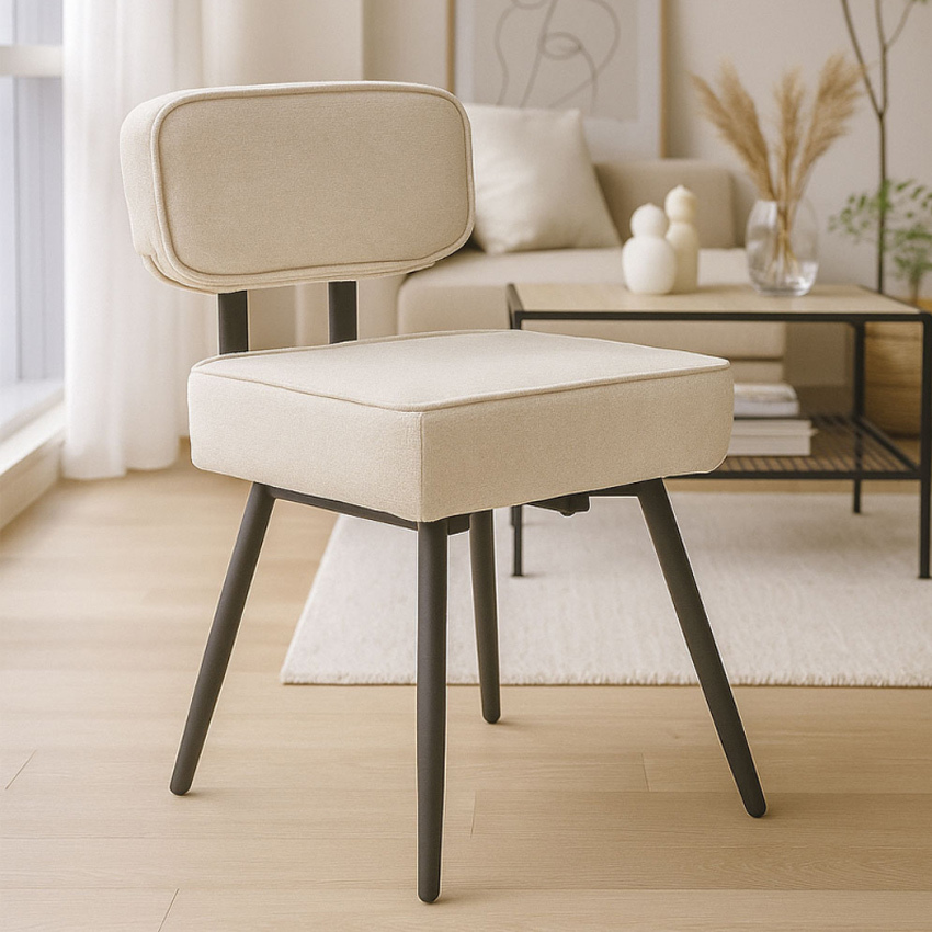 Silla Novaca de Tela y Acero Reforzado 46,5 x 39,5 x 70,5 cm 