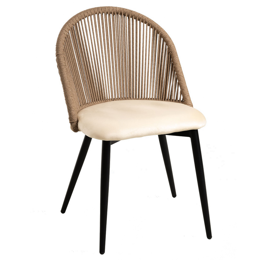 Silla Lasy Respaldo de Cuerda Trenzada 42 x 47 x 74 cm   