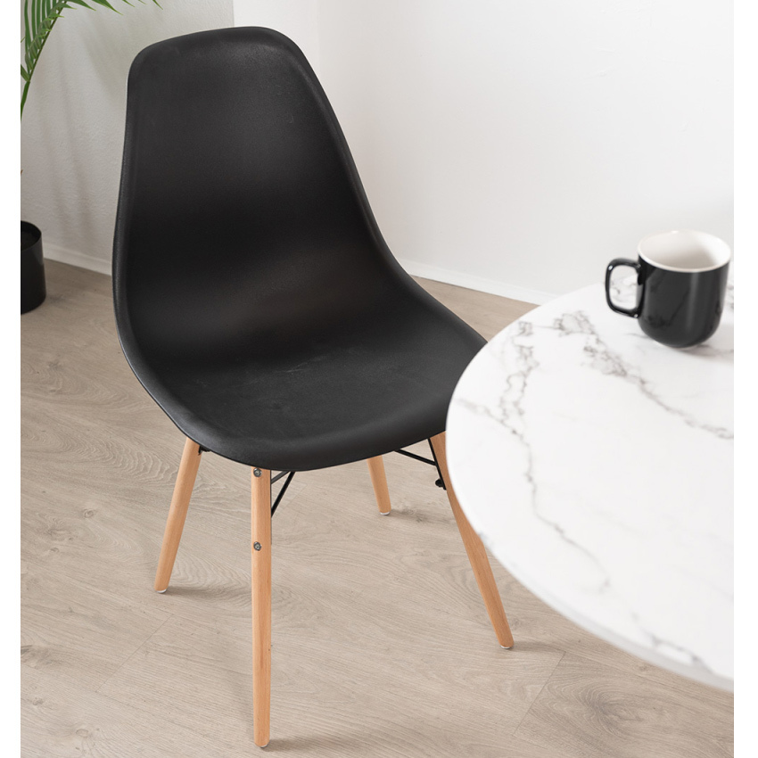 Silla Sybe de Polipropileno y Madera 40 x 40 x 83 cm 