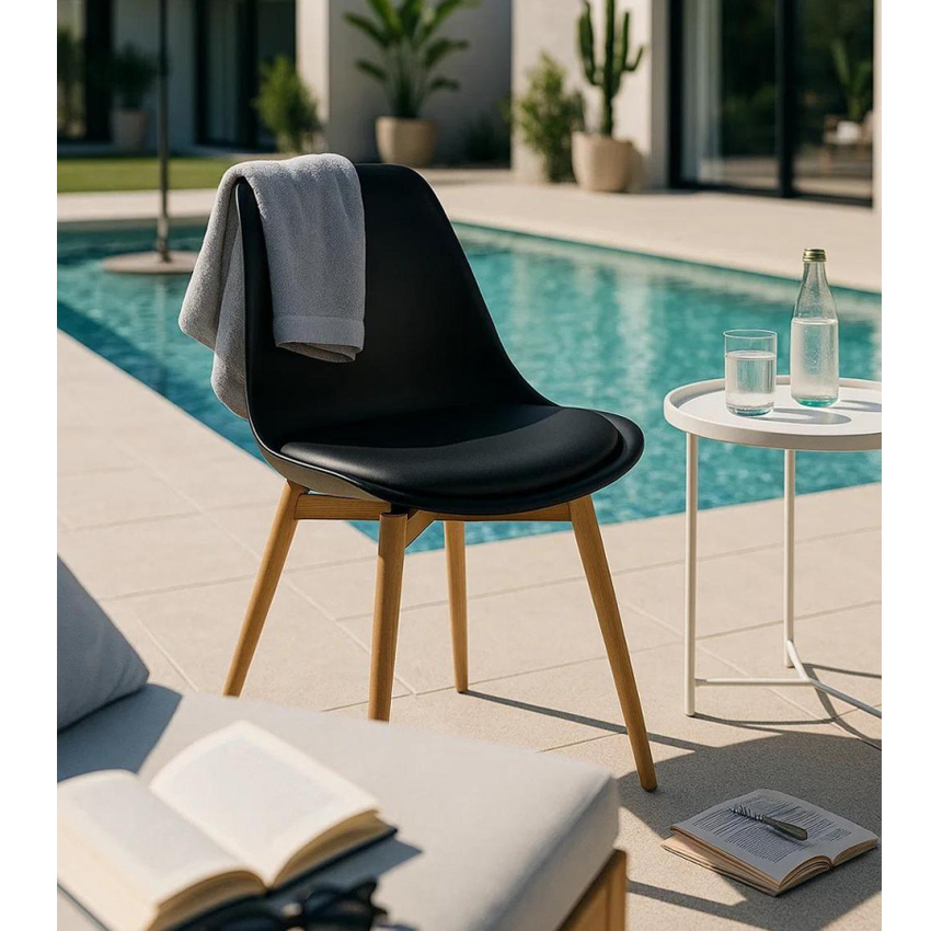 Silla Melti de Polipropileno y Madera 40 x 40 x 82 cm 