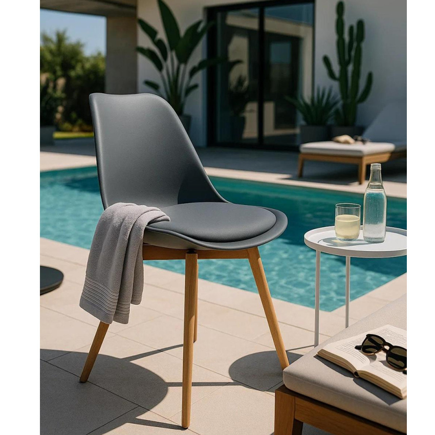 Silla Melti de Polipropileno y Madera 40 x 40 x 82 cm 