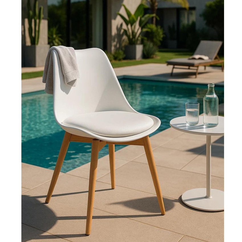 Silla Melti de Polipropileno y Madera 40 x 40 x 82 cm 