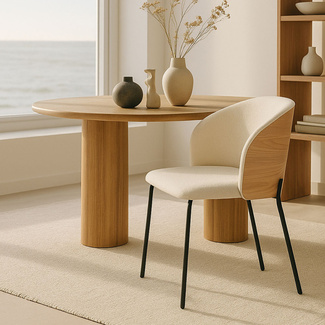Silla Aglia Tela Blanca 47 x 43,5 x 74 cm 