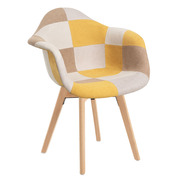 Silla Luba Patchwork de Madera 45 x 42,5 x 81 cm 