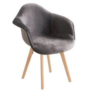 Silla Luba Terciopelo y Madera 45 x 42,5 x 81 cm 