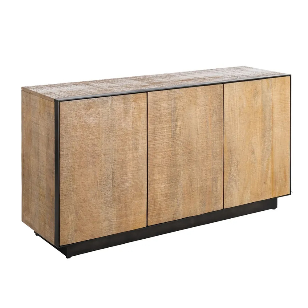 Aparador de Madera Natural 3 Puertas 44 x 150 x 80 cm 