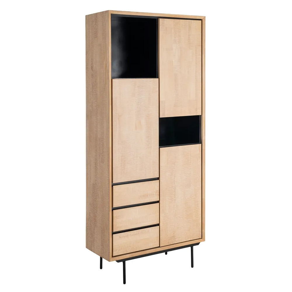 Armario de Madera Natural 3 Puertas 40 x 89,5 x 204 cm   