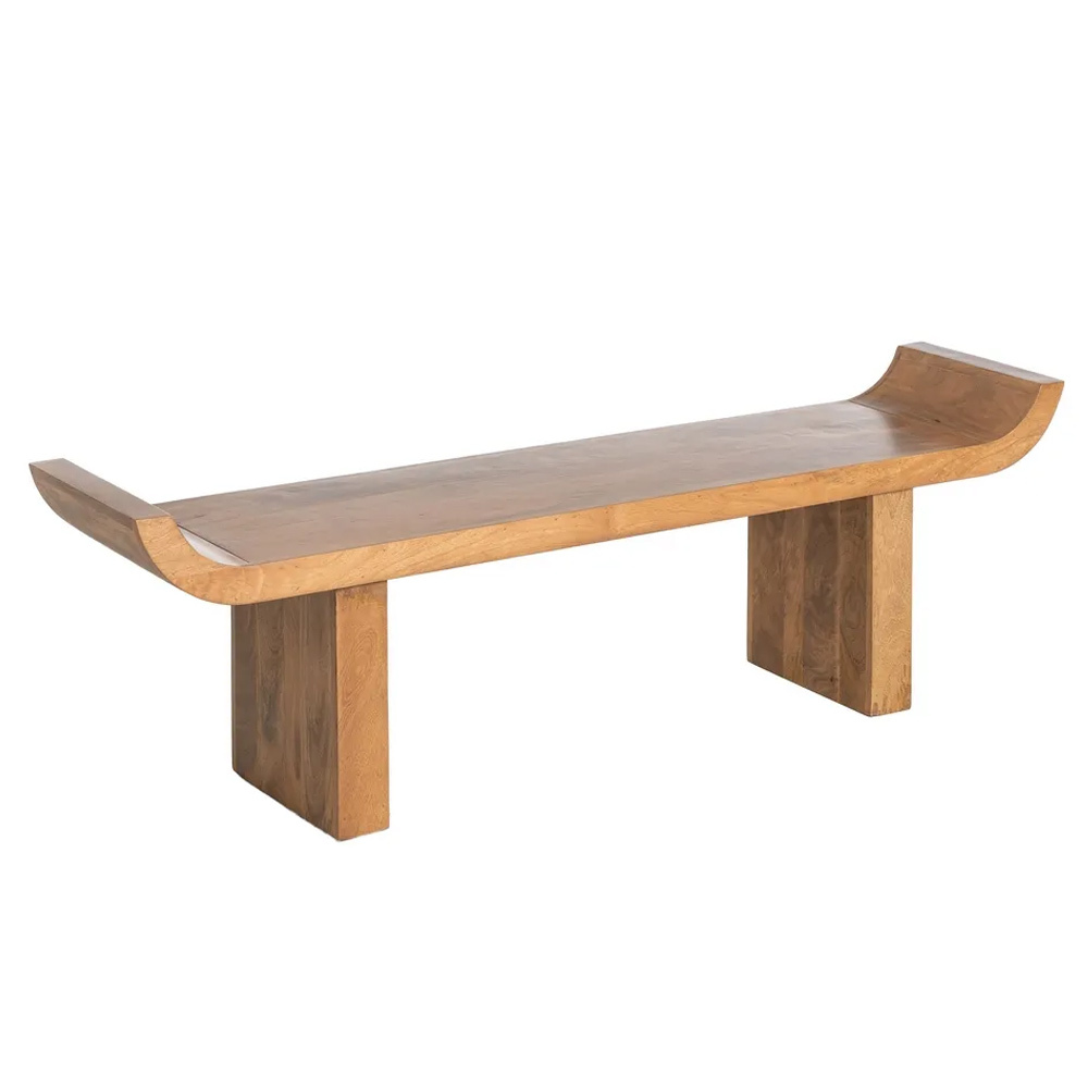 Banco de Madera de Mango Natural 35 x 160 x 49 cm   