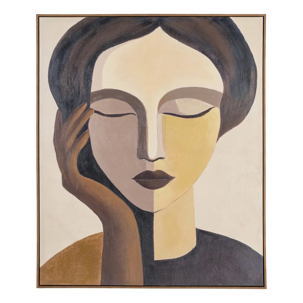 Cuadro Rostro Impreso en Lienzo 4 x 100 x 120 cm 