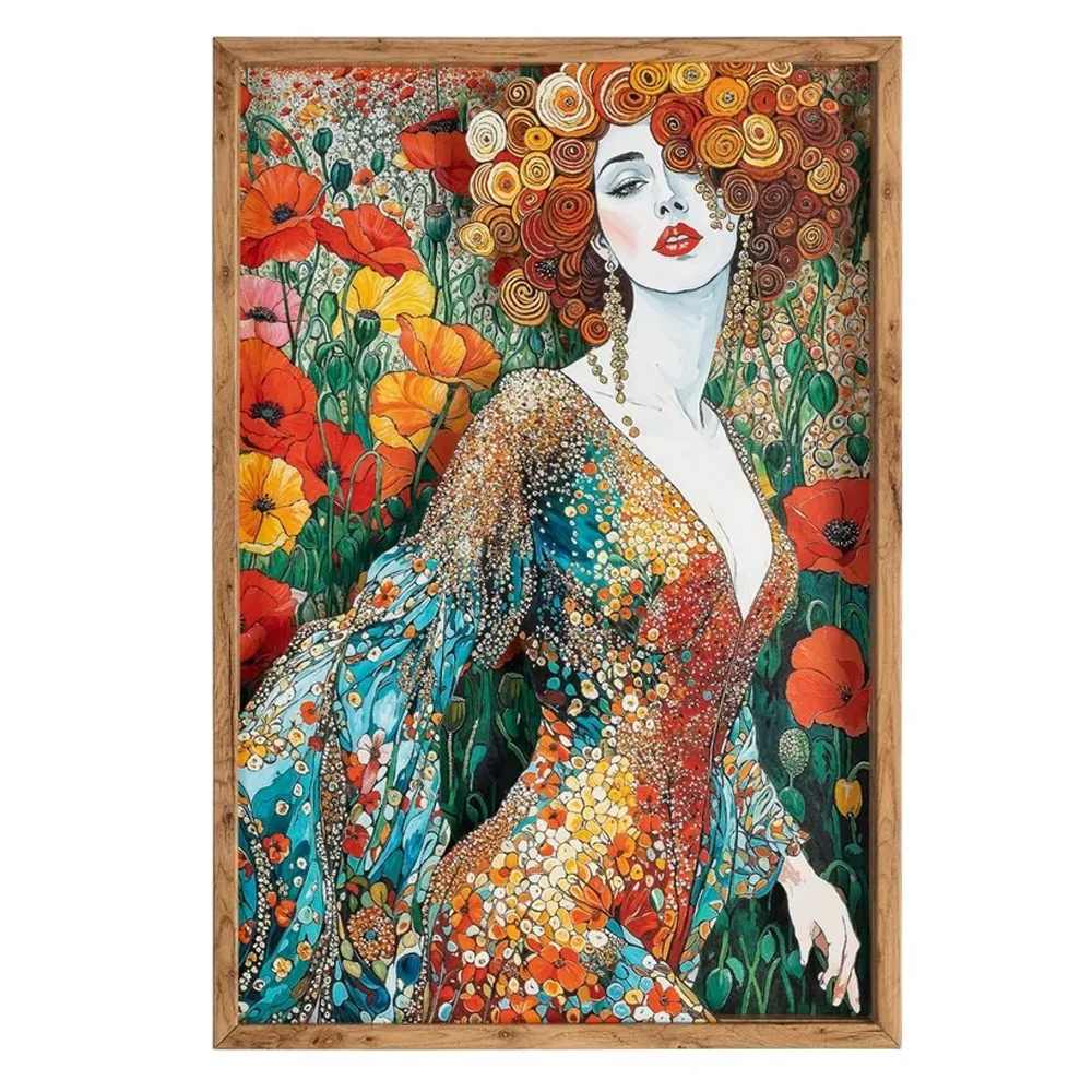 Cuadro Mujer Impreso sobre MDF y Cristal Efecto Dimensional 3,5 x 43 x 63 cm   