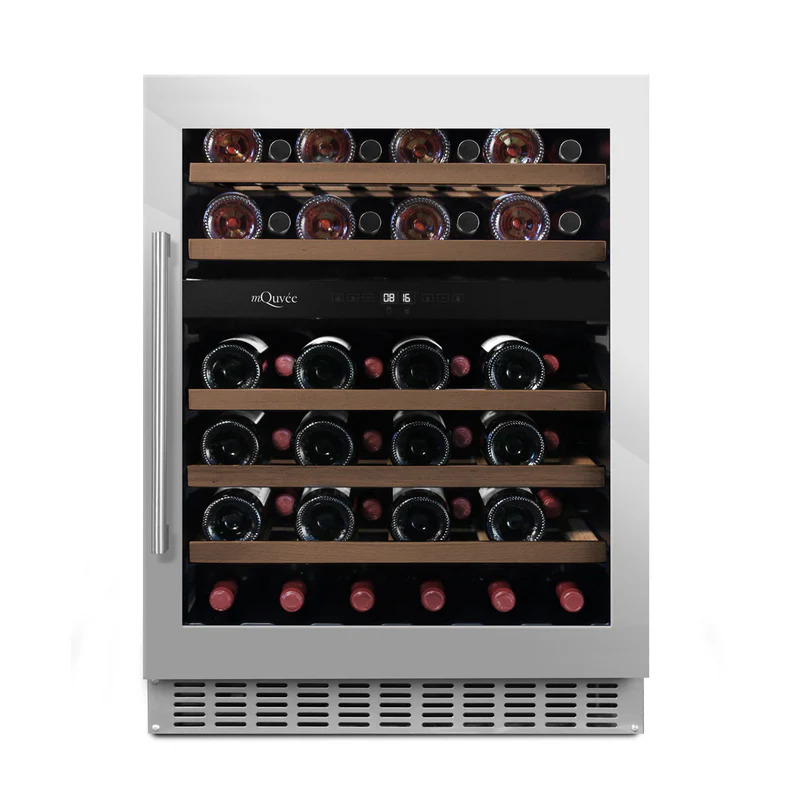 Vinoteca encastrable bajo encimera 45 botellas 2 zonas mQuvée WineCave 780 60D Stainless