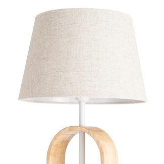 Lámpara de Suelo de Hierro Blanco y Madera 40 x 40 x 138 cm