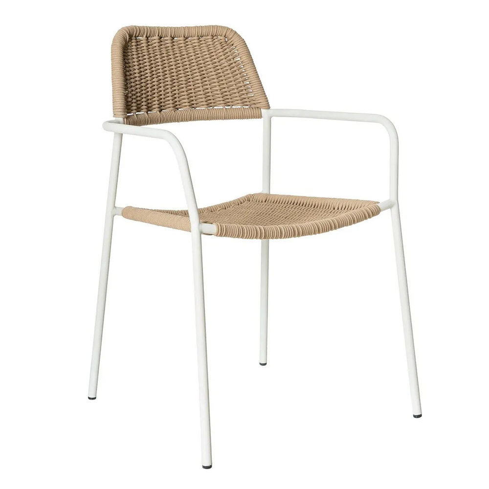 Silla Exterior Apilable Milos Estructura Blanca 55 x 55 x 83,5 cm  